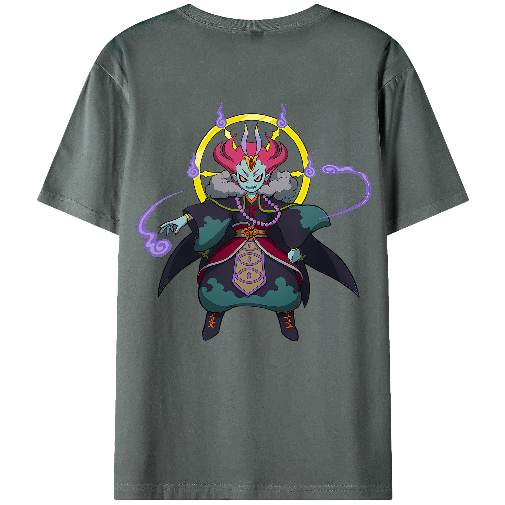 （画像用） 妖怪ウォッチ Yo-kai Watch 綿100％ メンズ半袖Tシャツ（バックプリント） 通気性